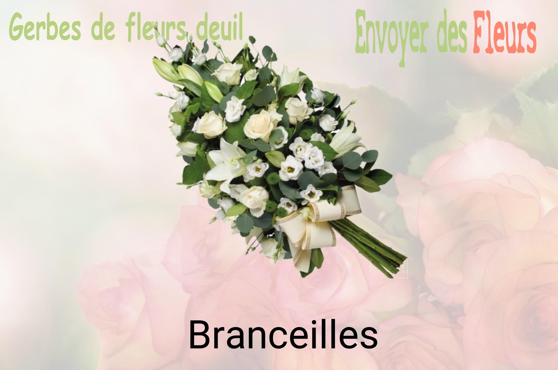 Gerbe de fleurs de deuil livrée à Branceilles